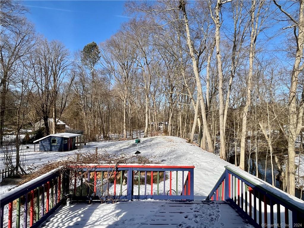 Deck with Norwalk River views 58 Old Rock Ln, Norwalk, CT 06850