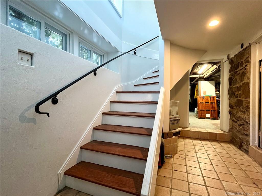 Den stairway to Lower Level/Basement 58 Old Rock Ln, Norwalk, CT 06850