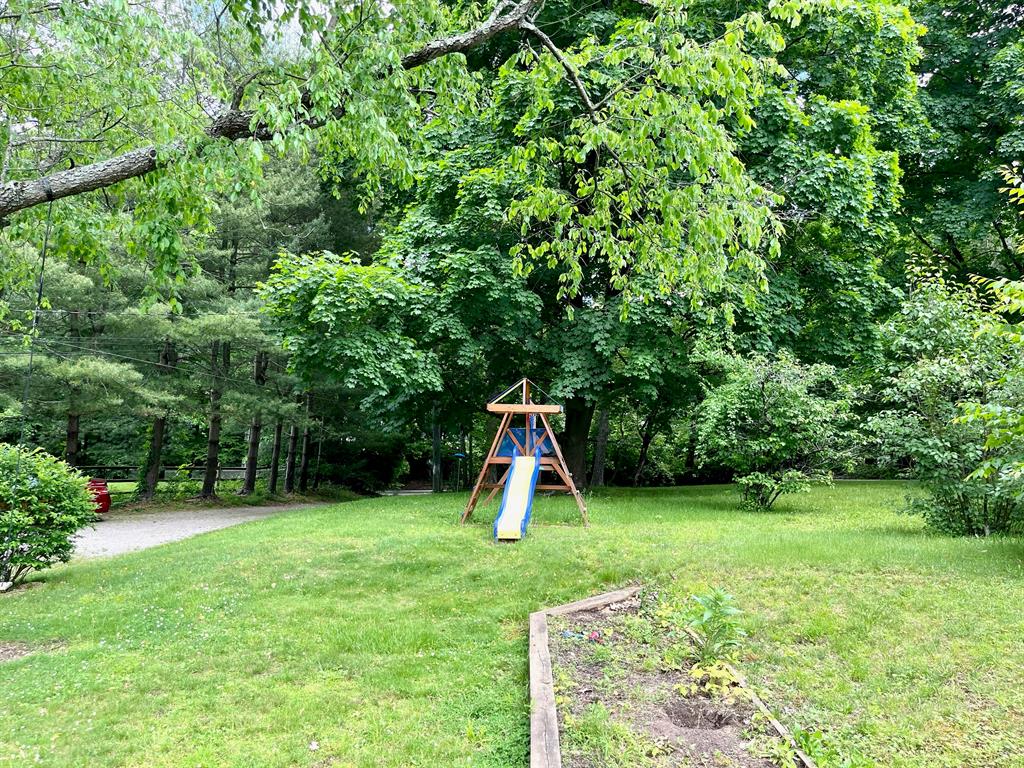 Long private driveway and side yard